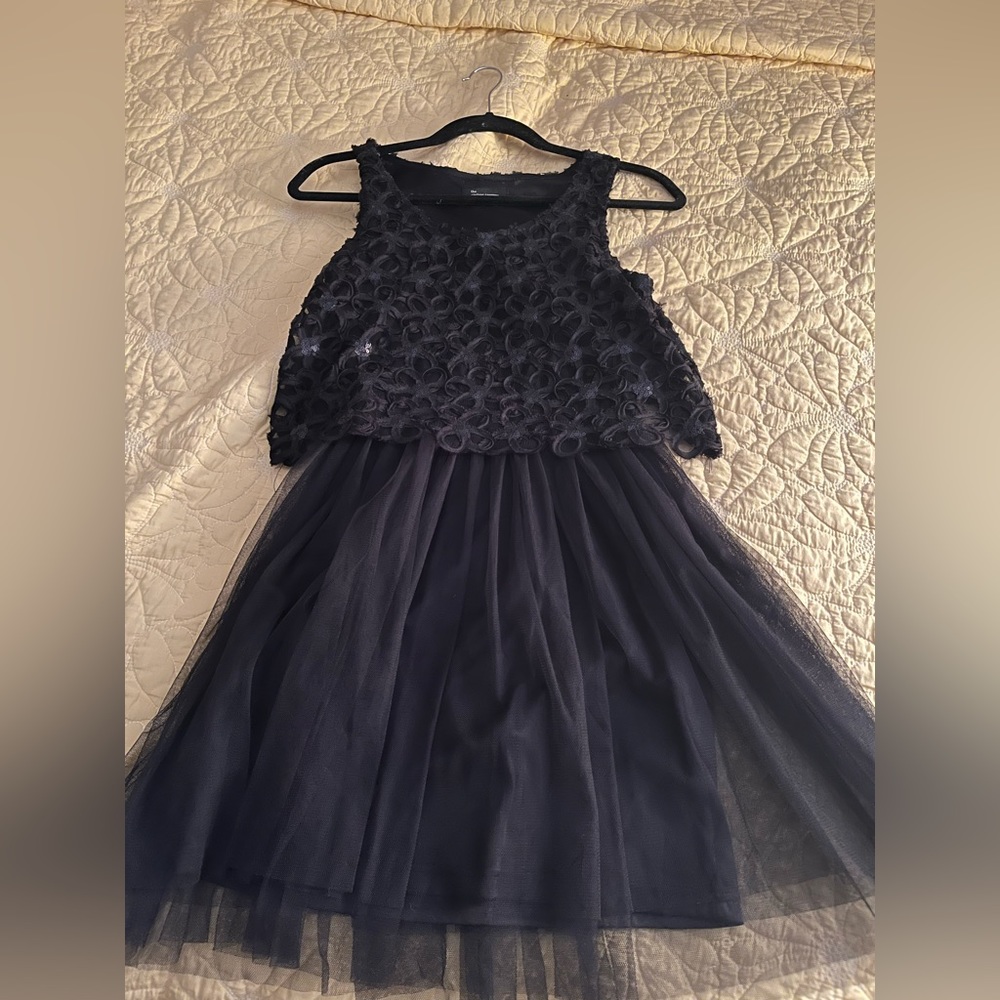 Black tulle and sequined holiday dress